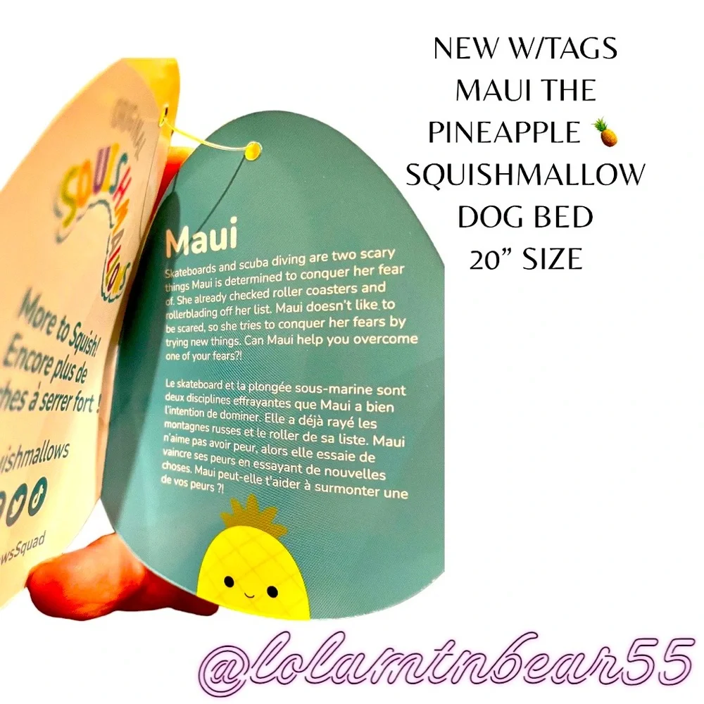 NWT MAUI THE SQUISHMALLOW DOG BED 20” SIZE, AMAZING COMFORT FOR YOUR FUR…